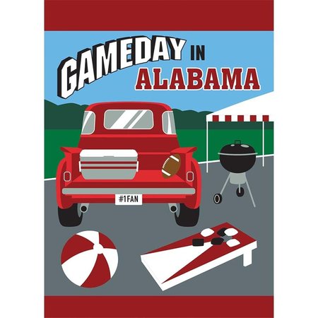 MAGNOLIA GARDEN FLAGS 13 x 18 in Game Day in Alabama Garden Flag Crimson  White 1462